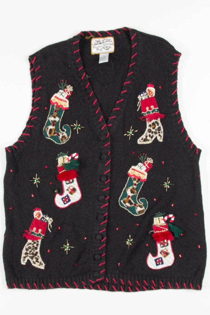Black Stockings Ugly Christmas Vest 57353