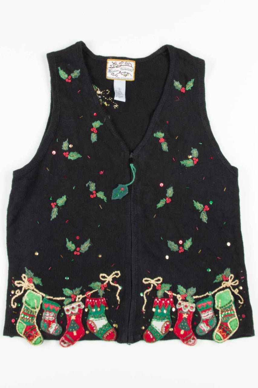 Black Stockings Ugly Christmas Vest 57355