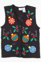 Black Ornaments Ugly Christmas Vest 57361