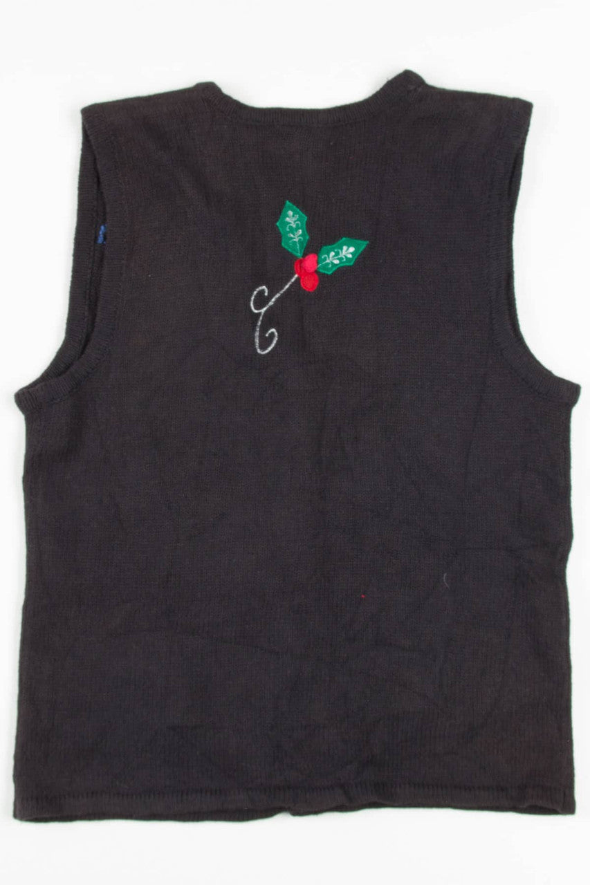 Black Ornaments Ugly Christmas Vest 57361