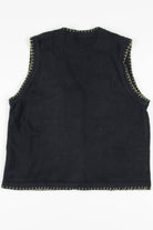 Black Embroidered Ugly Christmas Vest 57375