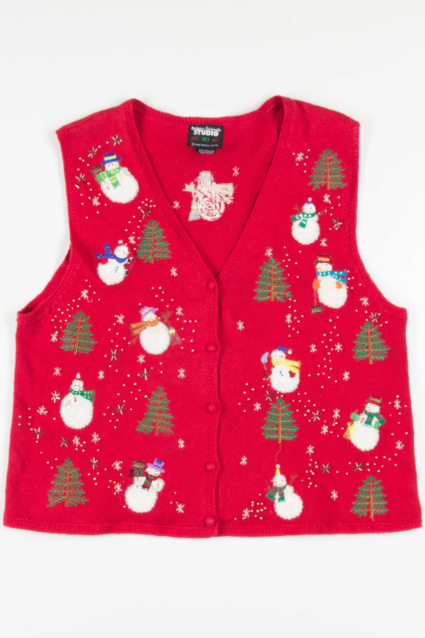Red Snowmen Ugly Christmas Vest 57394