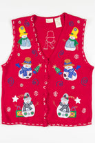 Red Snowmen Ugly Christmas Vest 57522