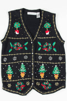 Black Trees & Wreaths Ugly Christmas Vest 57549