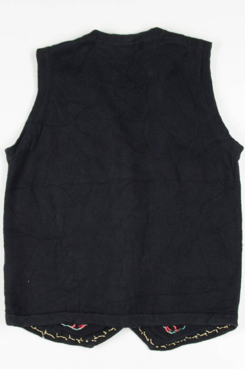 Black Trees & Wreaths Ugly Christmas Vest 57549