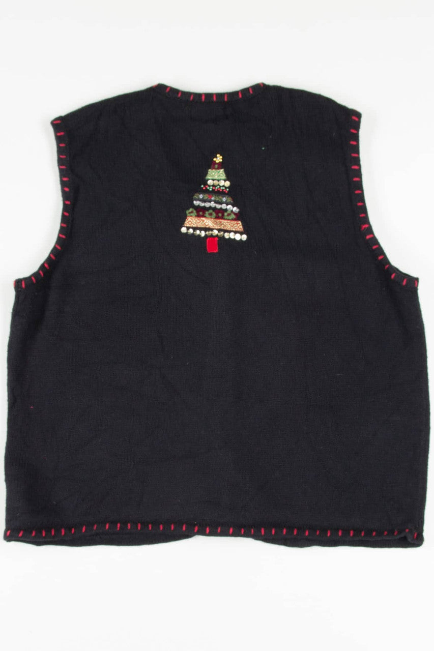 Black Beaded Trees Ugly Christmas Vest 57550