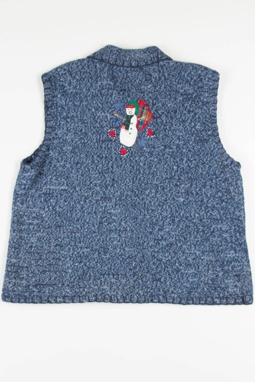 Blue Snowmen Ugly Christmas Vest 57564