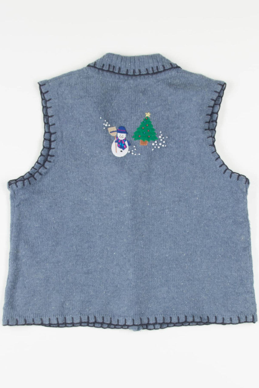 Blue Snowmen Ugly Christmas Vest 57576