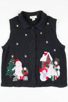 Black Snowmen Ugly Christmas Vest 57594