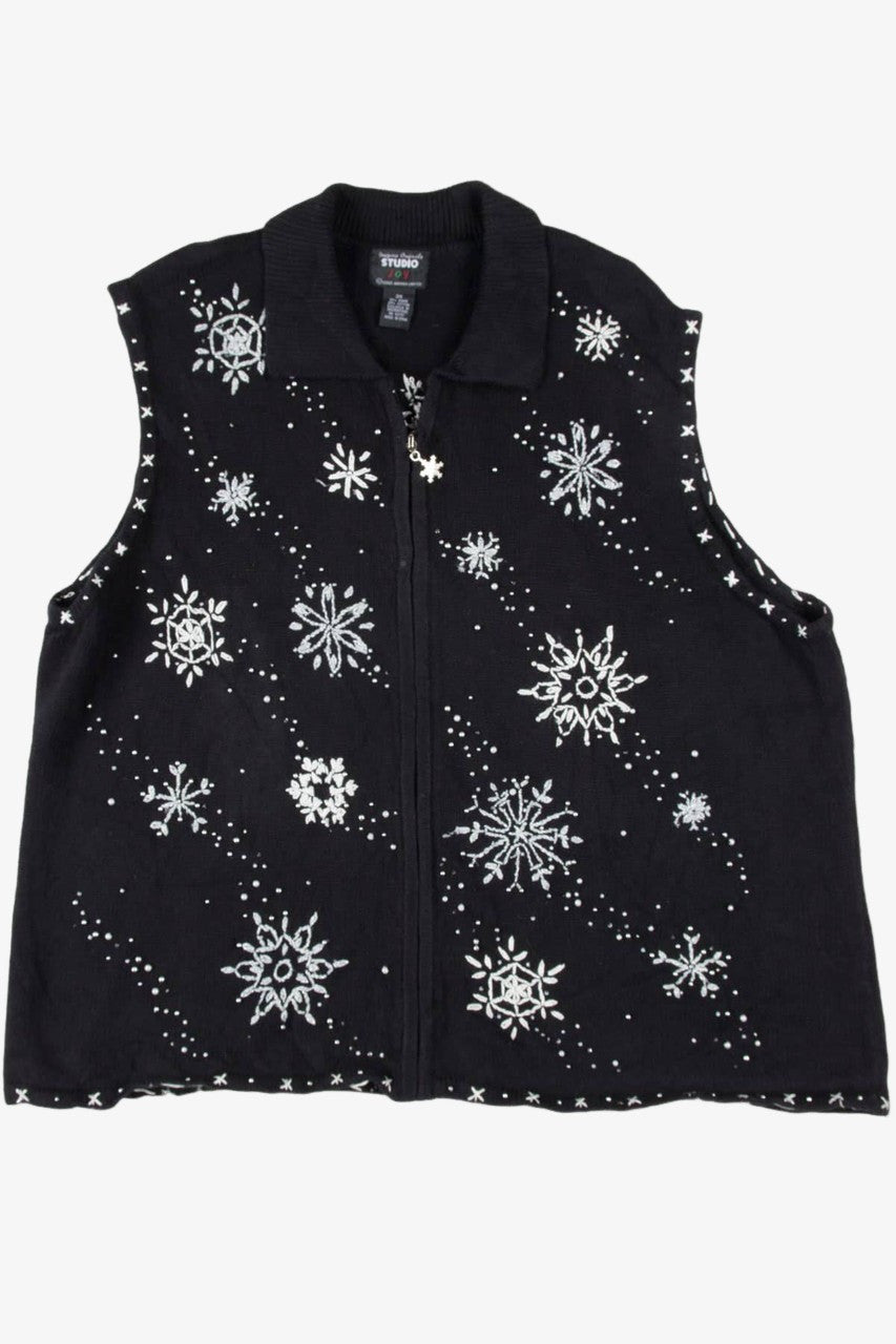 Black Snowflakes Ugly Christmas Vest 57653