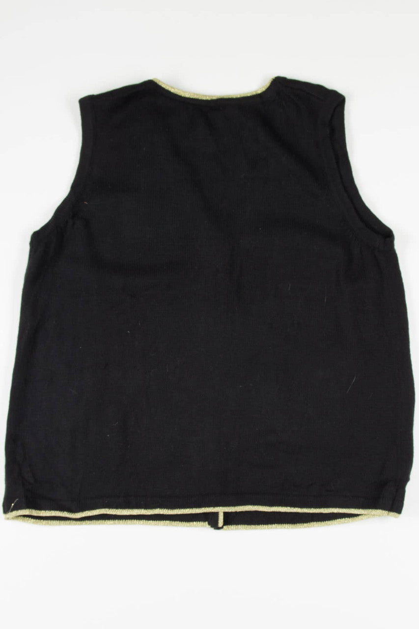 Black Poinsettias Ugly Christmas Vest 57656