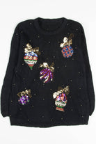 Black Sequin Ornaments Ugly Christmas Pullover 57782