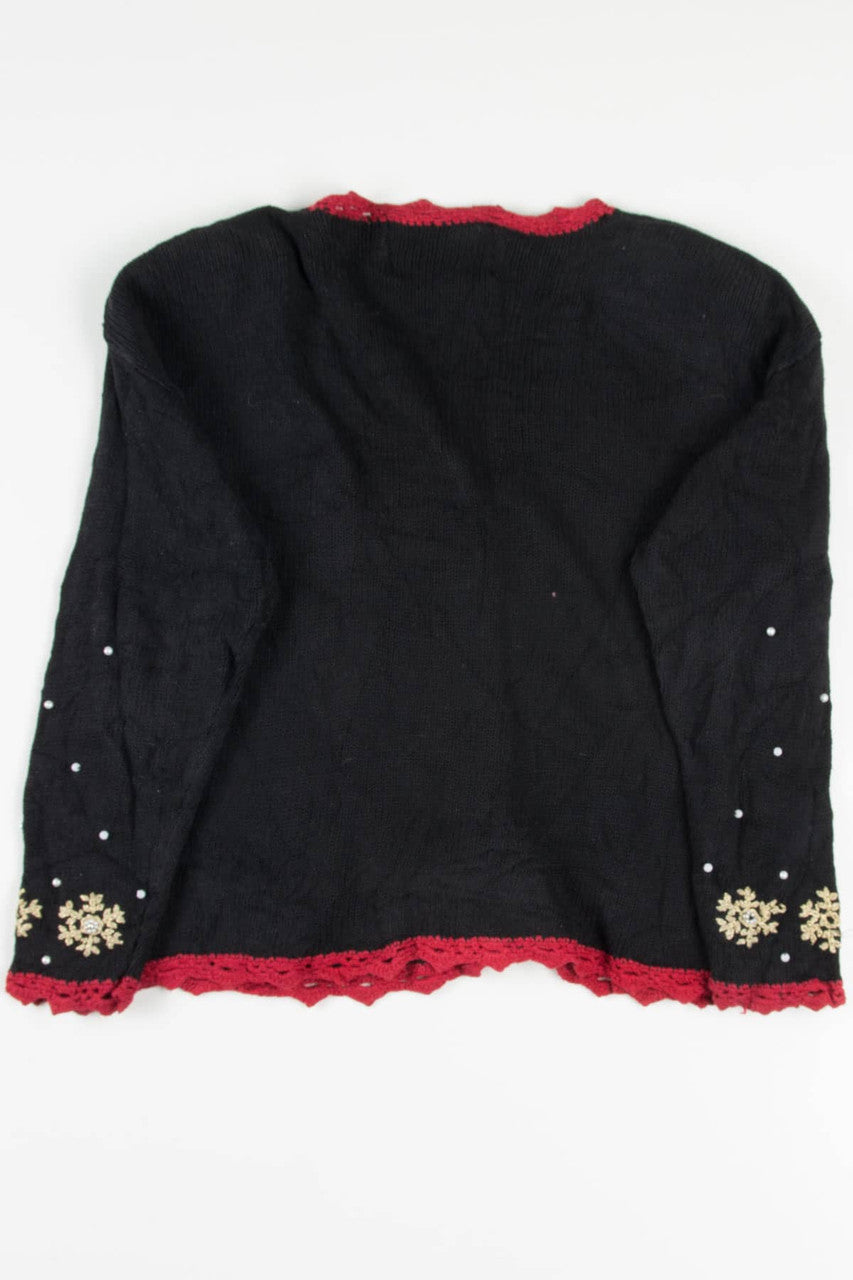 Black Sequin Santas Ugly Christmas Cardigan 57802