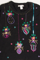 Black Ornaments Ugly Christmas Pullover 57853