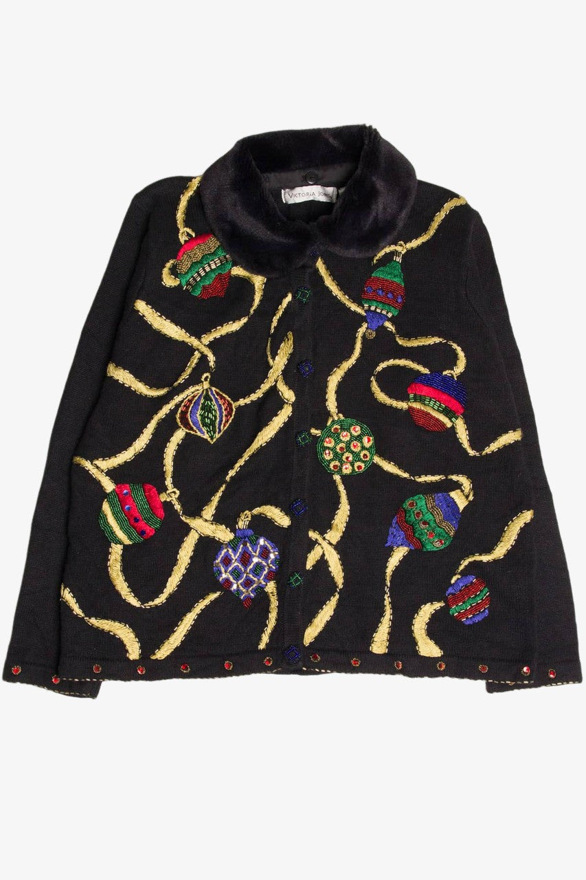 Black Ornaments Ugly Christmas Cardigan 57870