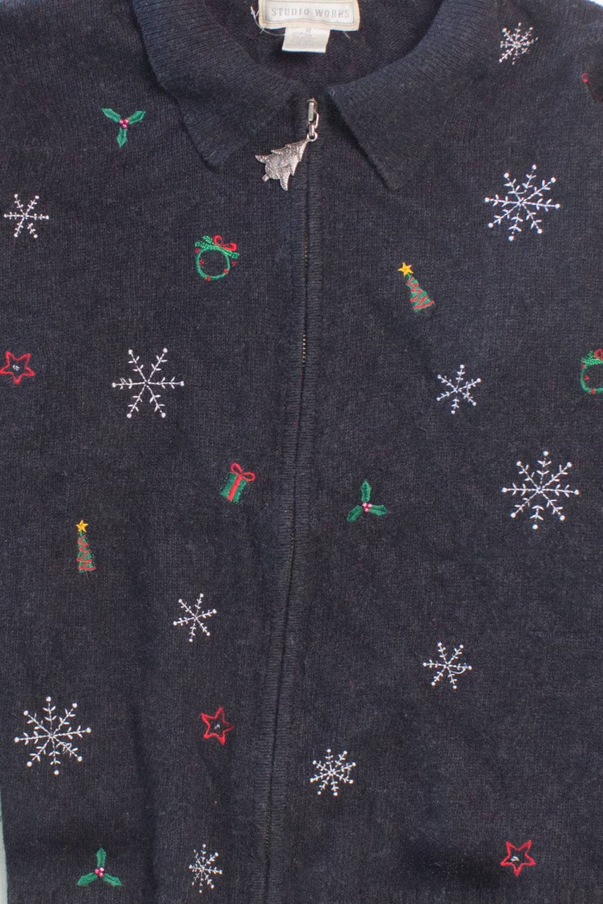 Gray Ugly Christmas Cardigan 58621