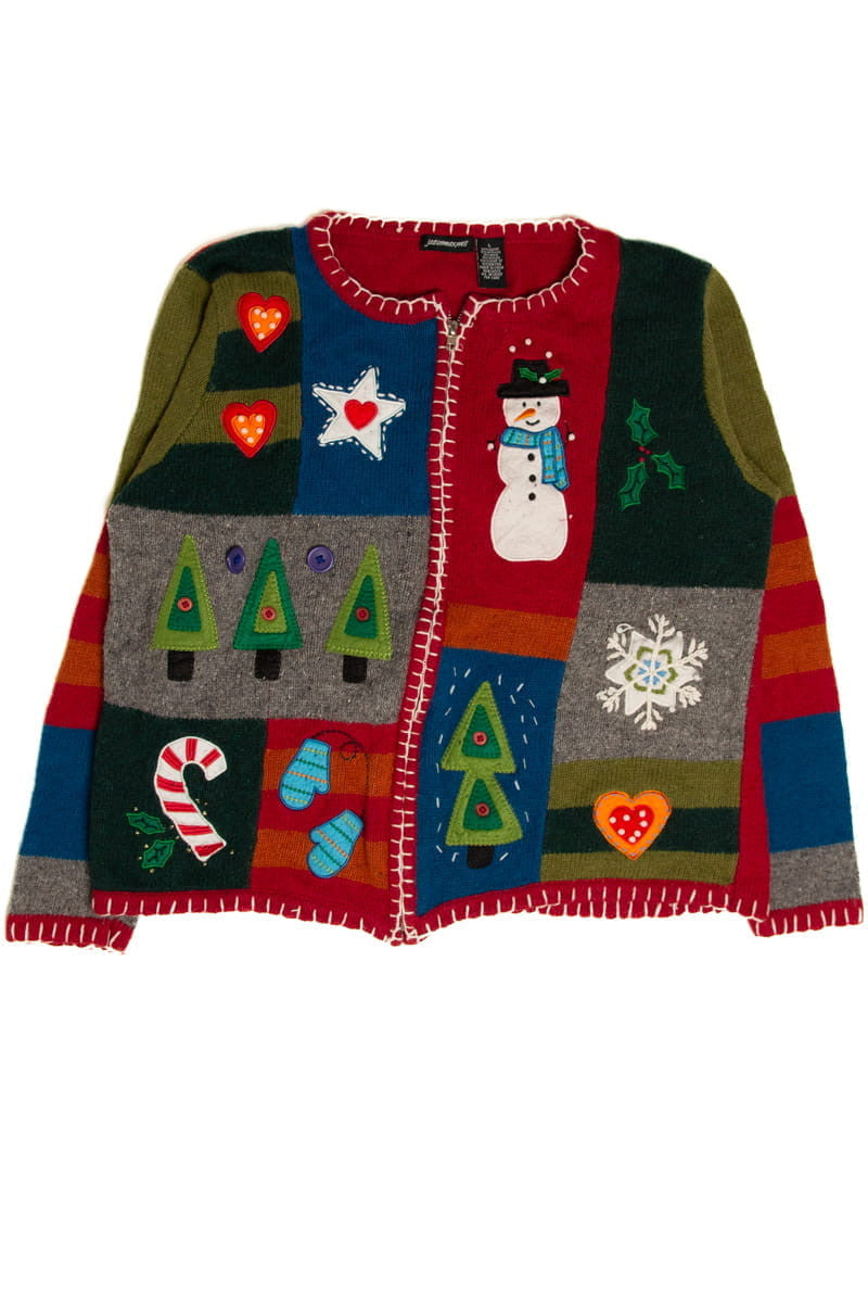 Jason Maxwell Collage Ugly Christmas Cardigan