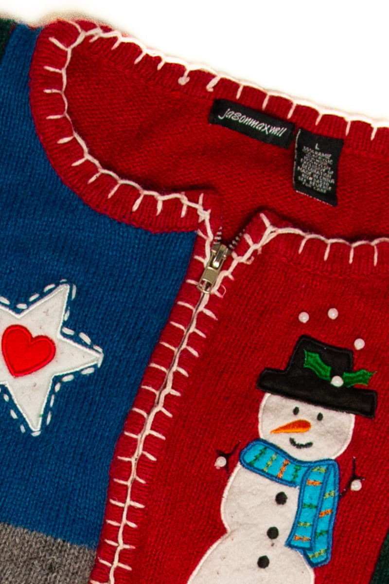Jason Maxwell Collage Ugly Christmas Cardigan