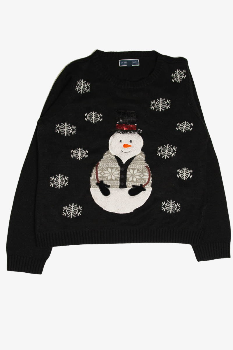 Black Ugly Christmas Snowman Pullover 59175