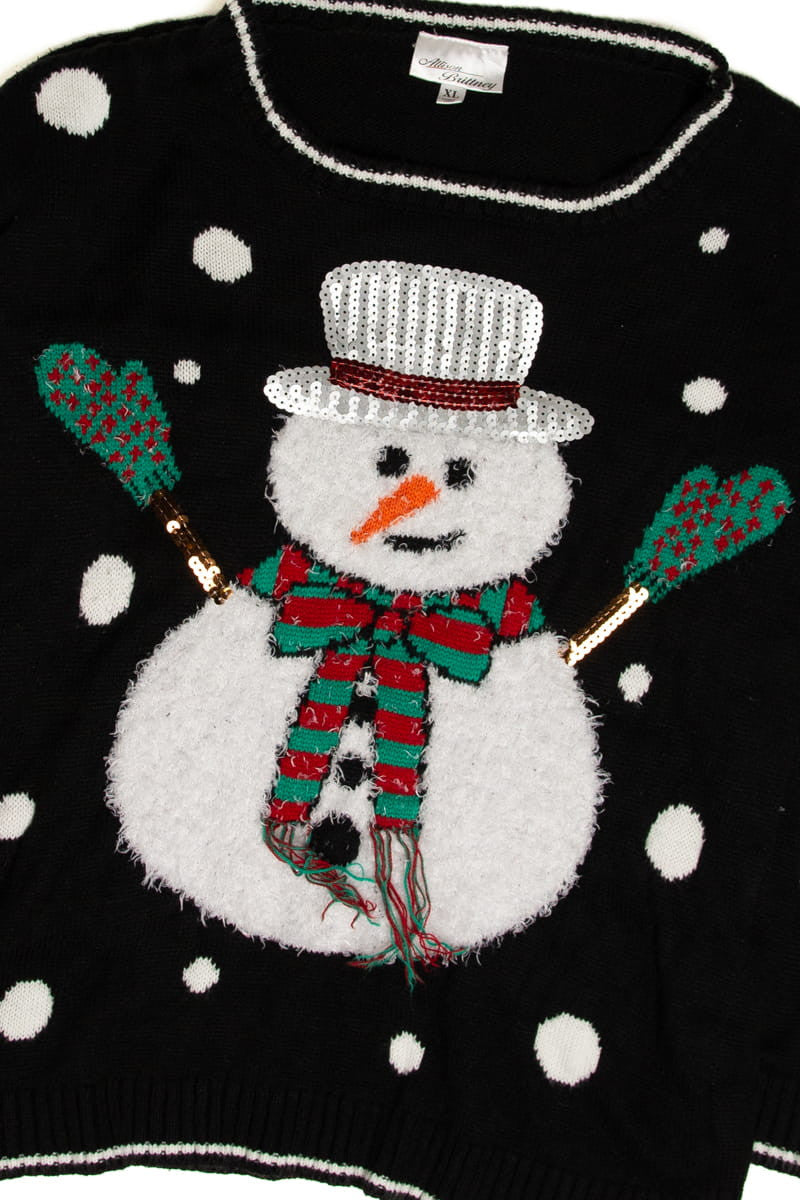 Black Ugly Christmas Snowman Pullover 59177