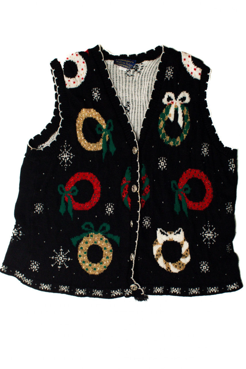 Black Wreath Ugly Christmas Vest 59260