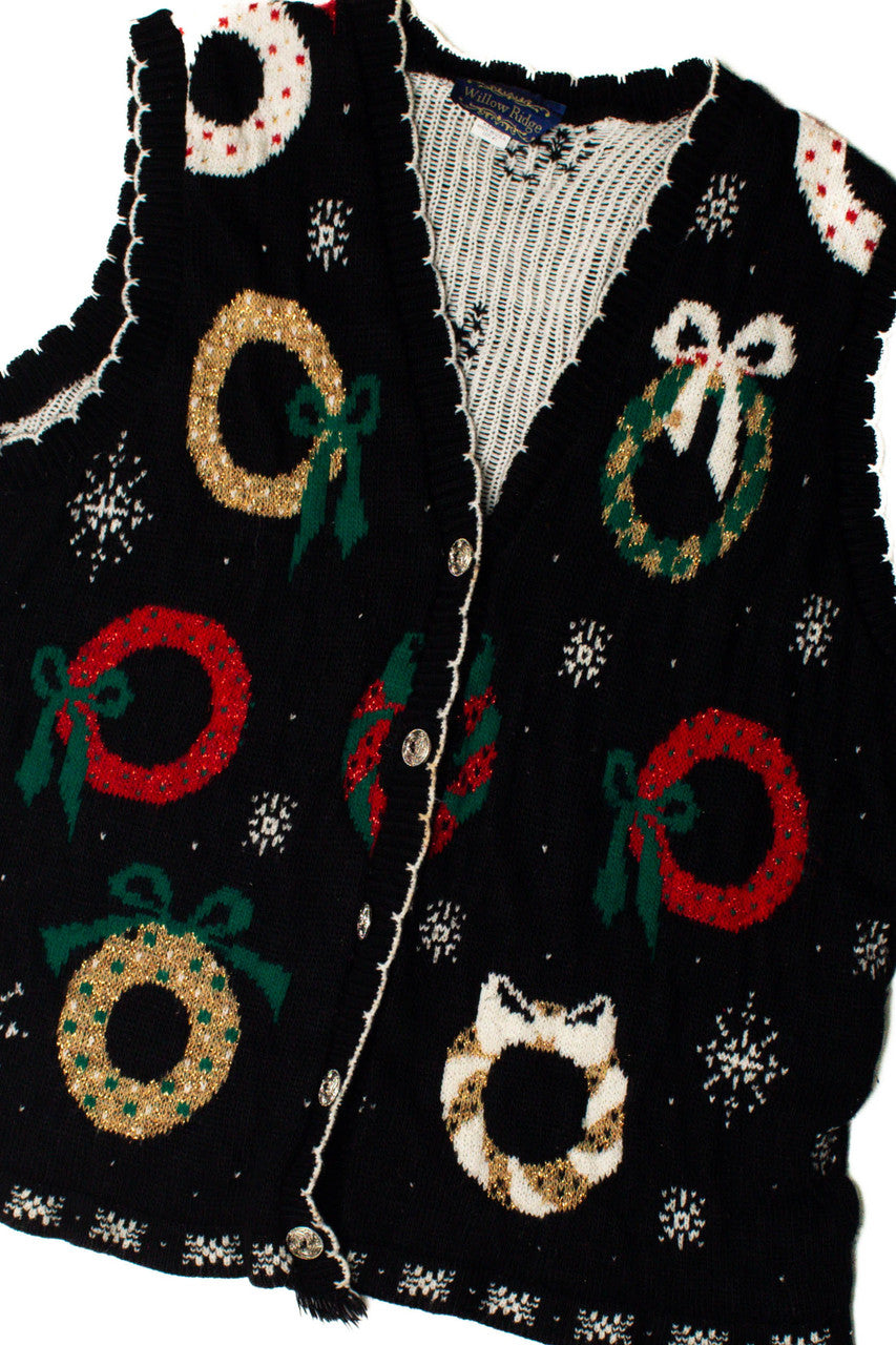 Black Wreath Ugly Christmas Vest 59260