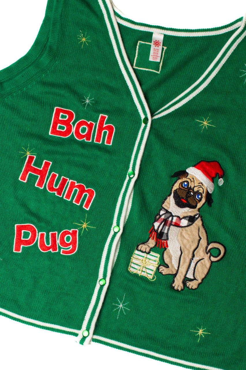 Green Pug Ugly Christmas Vest 59268