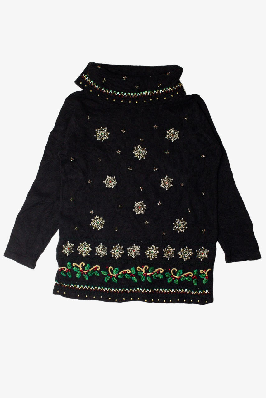 Beaded Snowflakes Ugly Christmas Pullover 59319