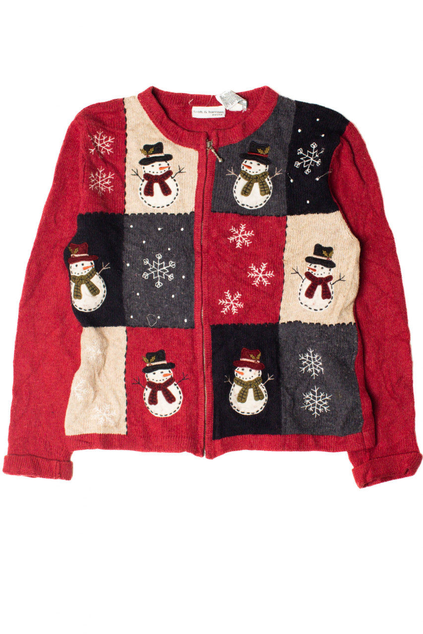 Snowman Collage Ugly Christmas Cardigan 59320