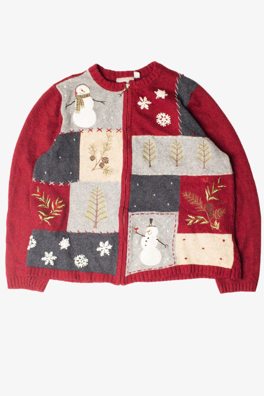 Red Collage Ugly Christmas Cardigan 59323