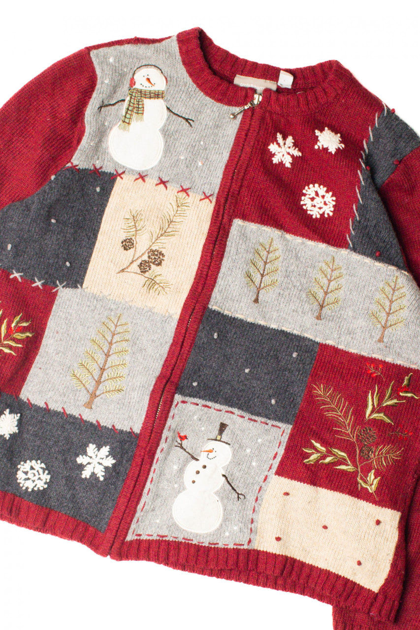 Red Collage Ugly Christmas Cardigan 59323