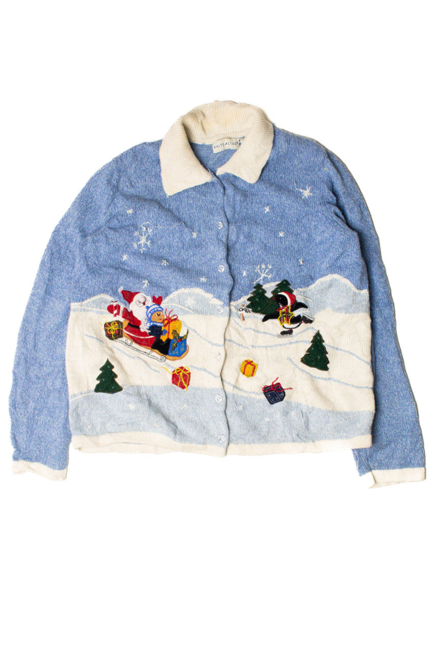 Santa in his Sleigh Ugly Christmas Cardigan 59349