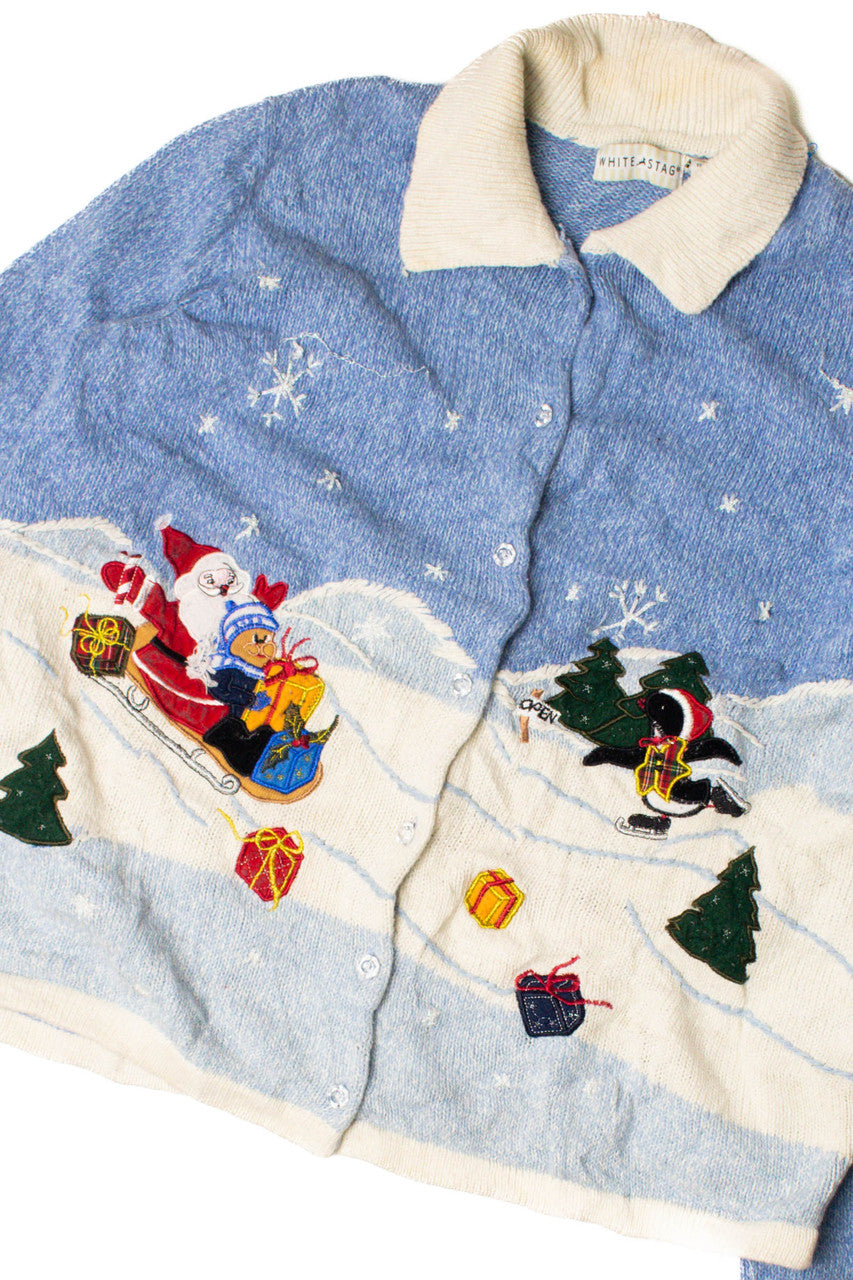 Santa in his Sleigh Ugly Christmas Cardigan 59349