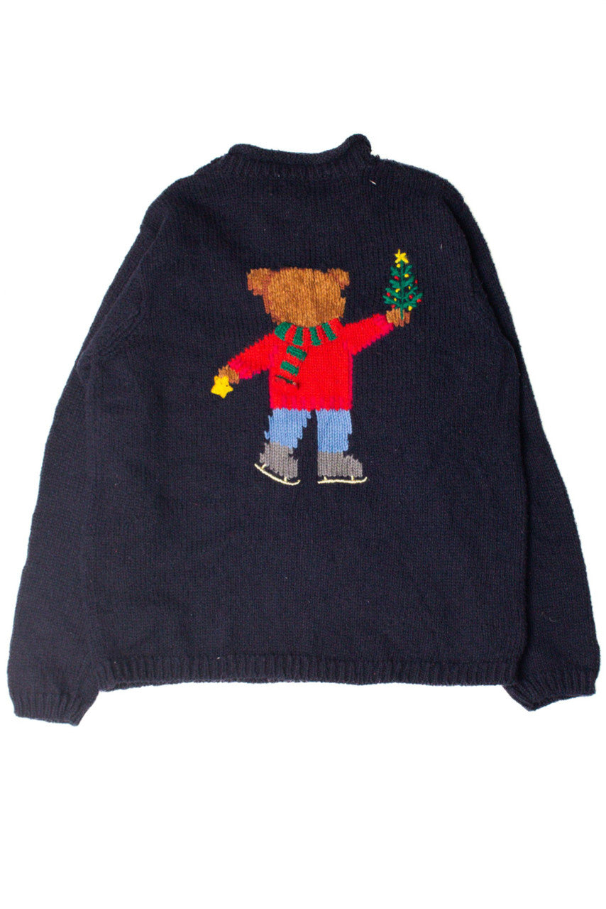 Baby Bear Holding Baby Tree Ugly Christmas Pullover 59351