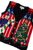 Vintage Giant Nutcracker Or Small Tree? Ugly Christmas Vest 59354 (1970s)