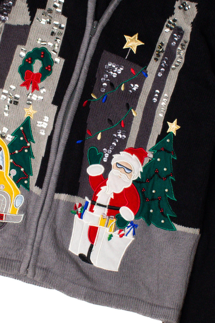 Santa In The City Ugly Christmas Cardigan 59358