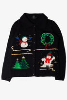 Snowmen Snowshoeing in Snow Ugly Christmas Cardigan 59381