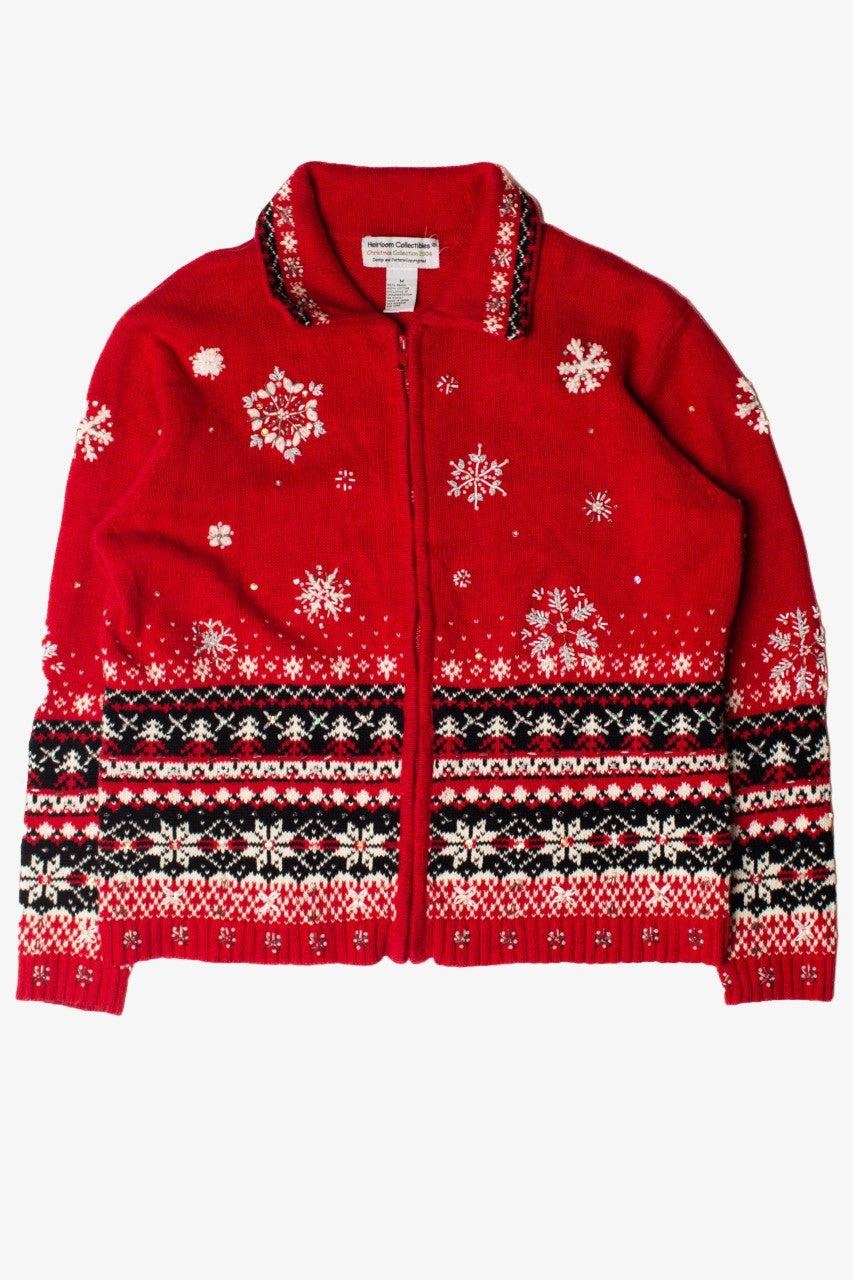 Beaded Snowflakes Ugly Christmas Cardigan 59411