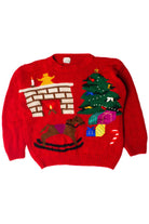 Vintage Gifts Under the Tree Ugly Christmas Pullover 59439 (1970s)