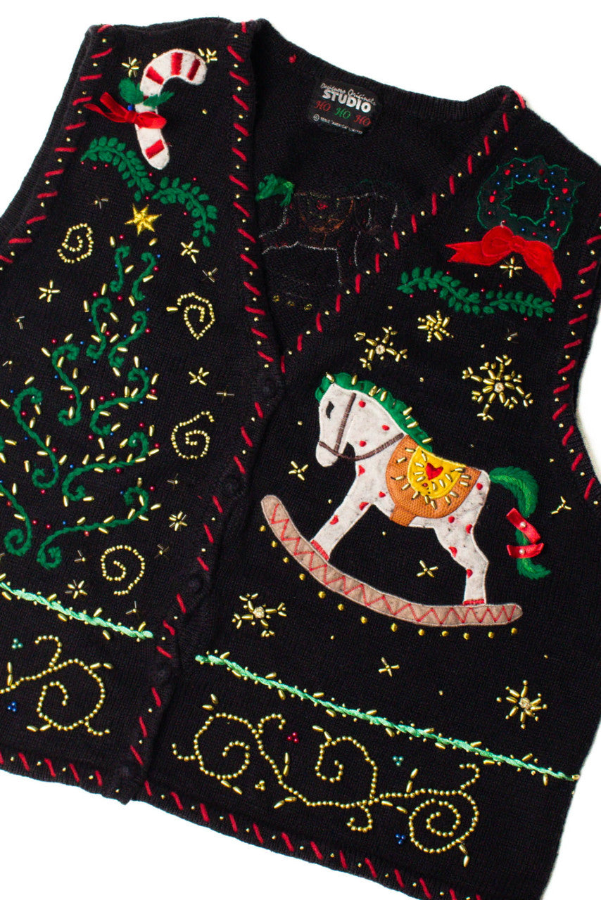 Beaded Swirls Ugly Christmas Vest 59442