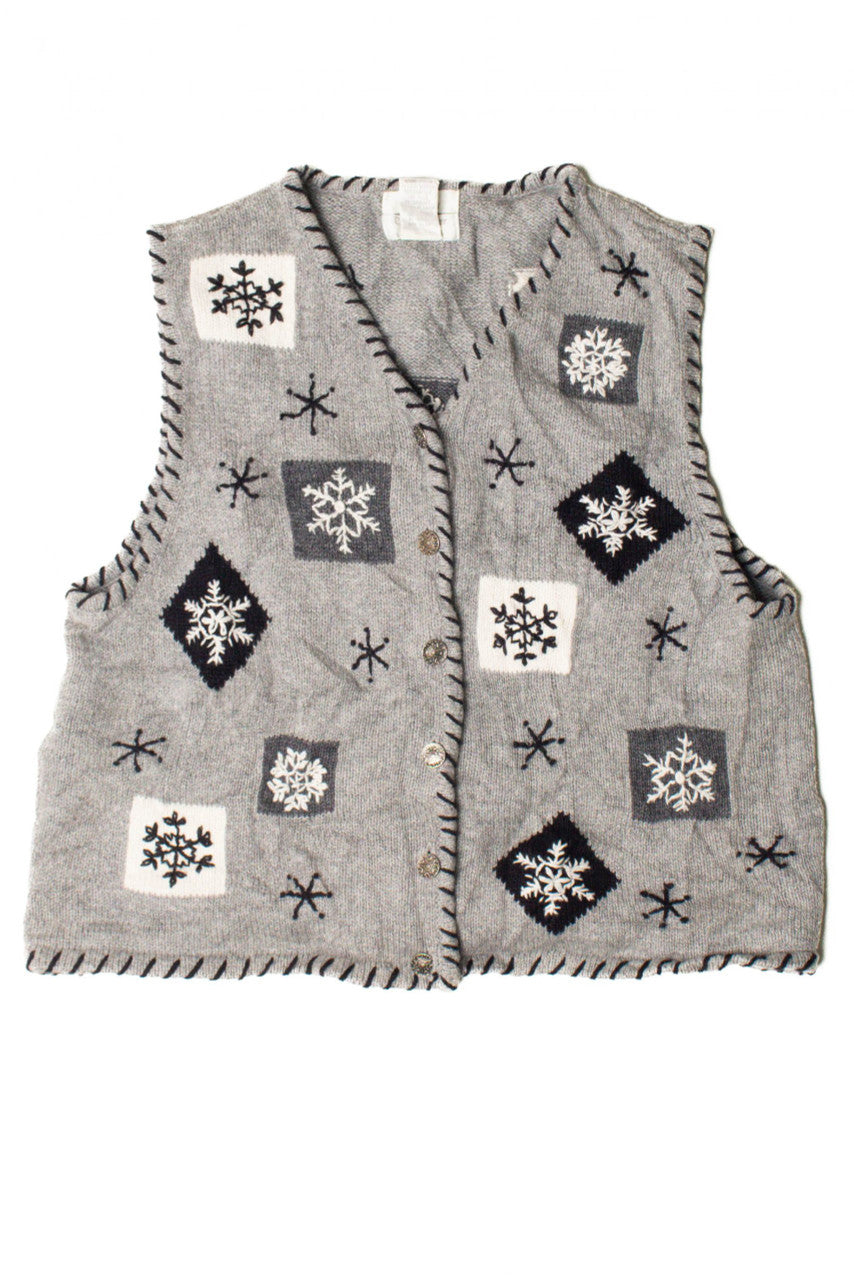 Gray Snowflakes Ugly Christmas Vest 59461