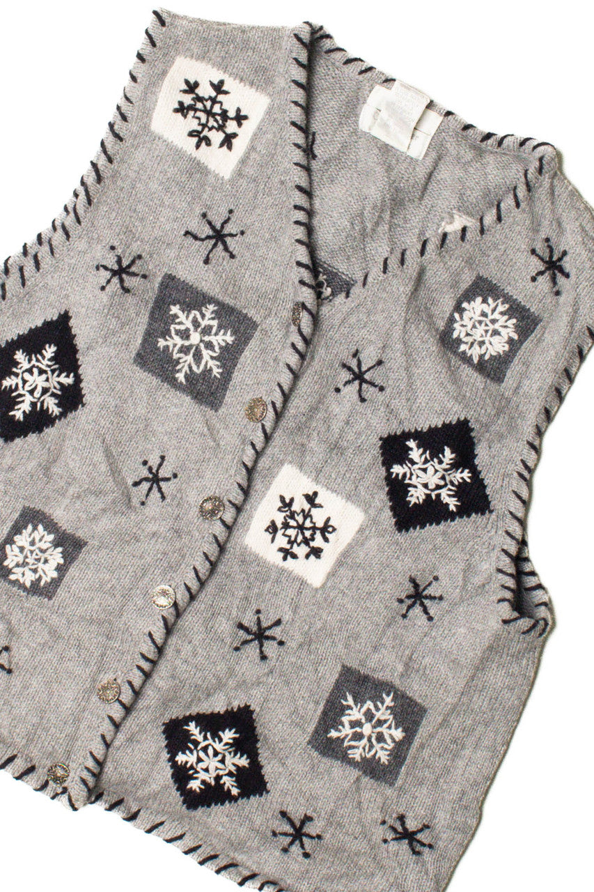 Gray Snowflakes Ugly Christmas Vest 59461