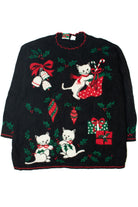 Vintage Shimmery Cats Ugly Christmas Sweater 59535
