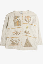 Vintage White Ugly Christmas Sweater 59562