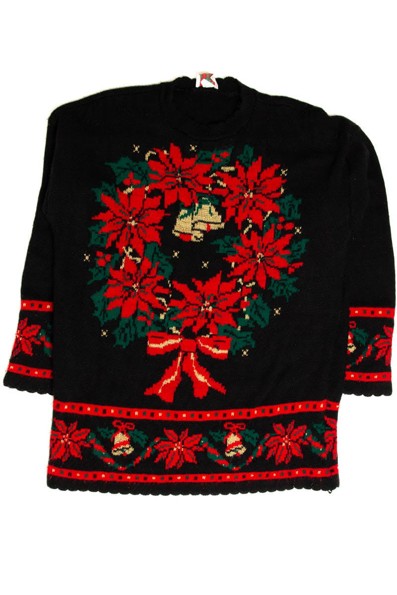 Black Ugly Christmas Wreath Pullover 60272