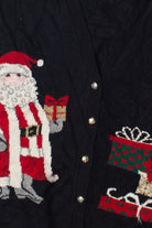 Santa and Presents Black Ugly Christmas Sweater Vest 60804