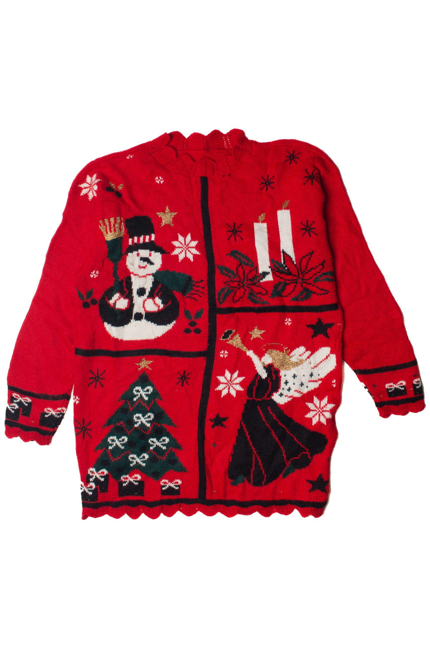 Snowman and Angel Ugly Christmas Sweater 60813