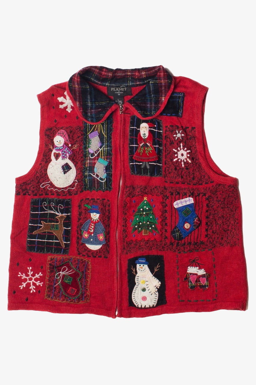 Festive Patches Ugly Christmas Sweater Vest 60817
