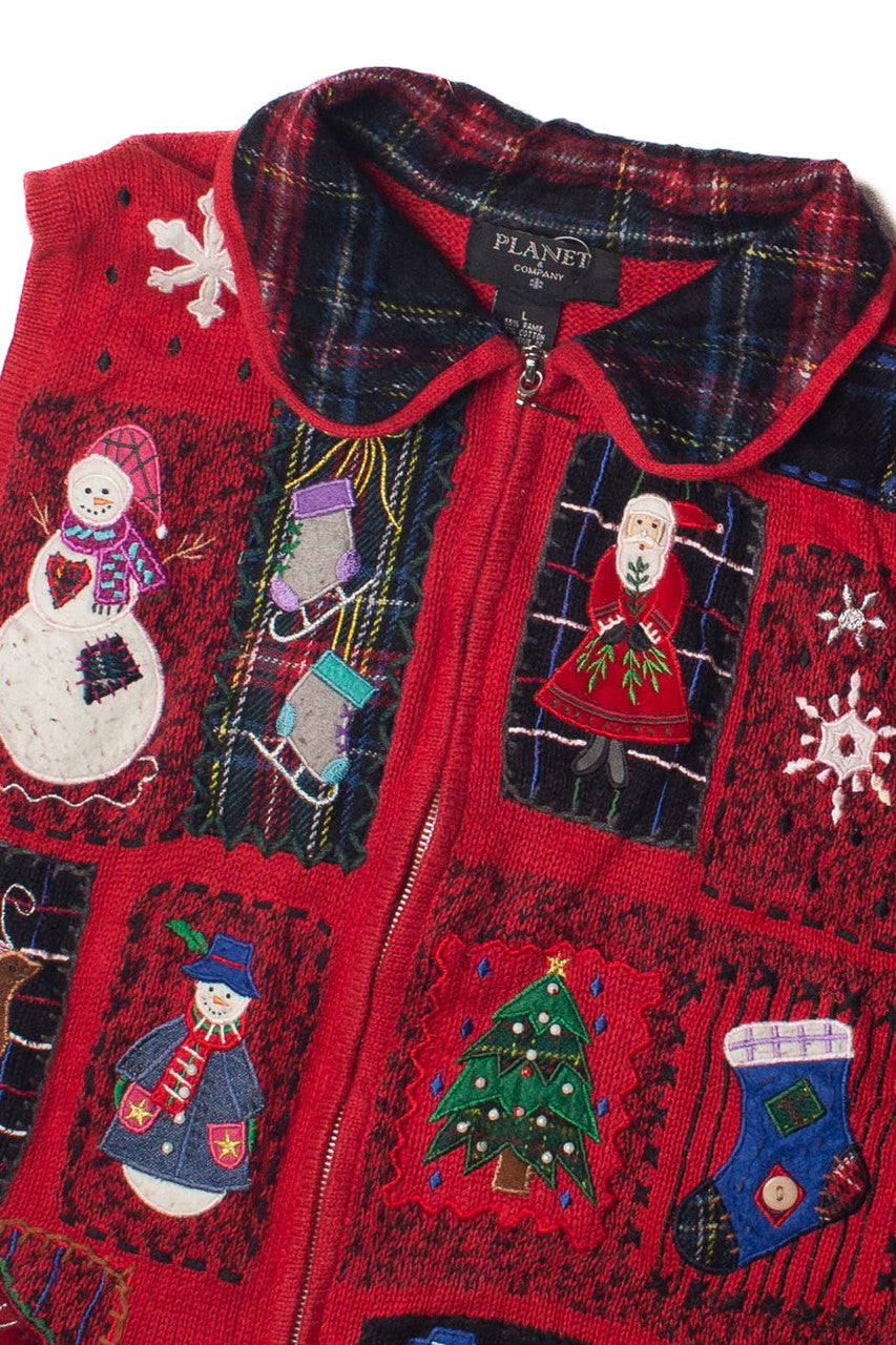 Festive Patches Ugly Christmas Sweater Vest 60817