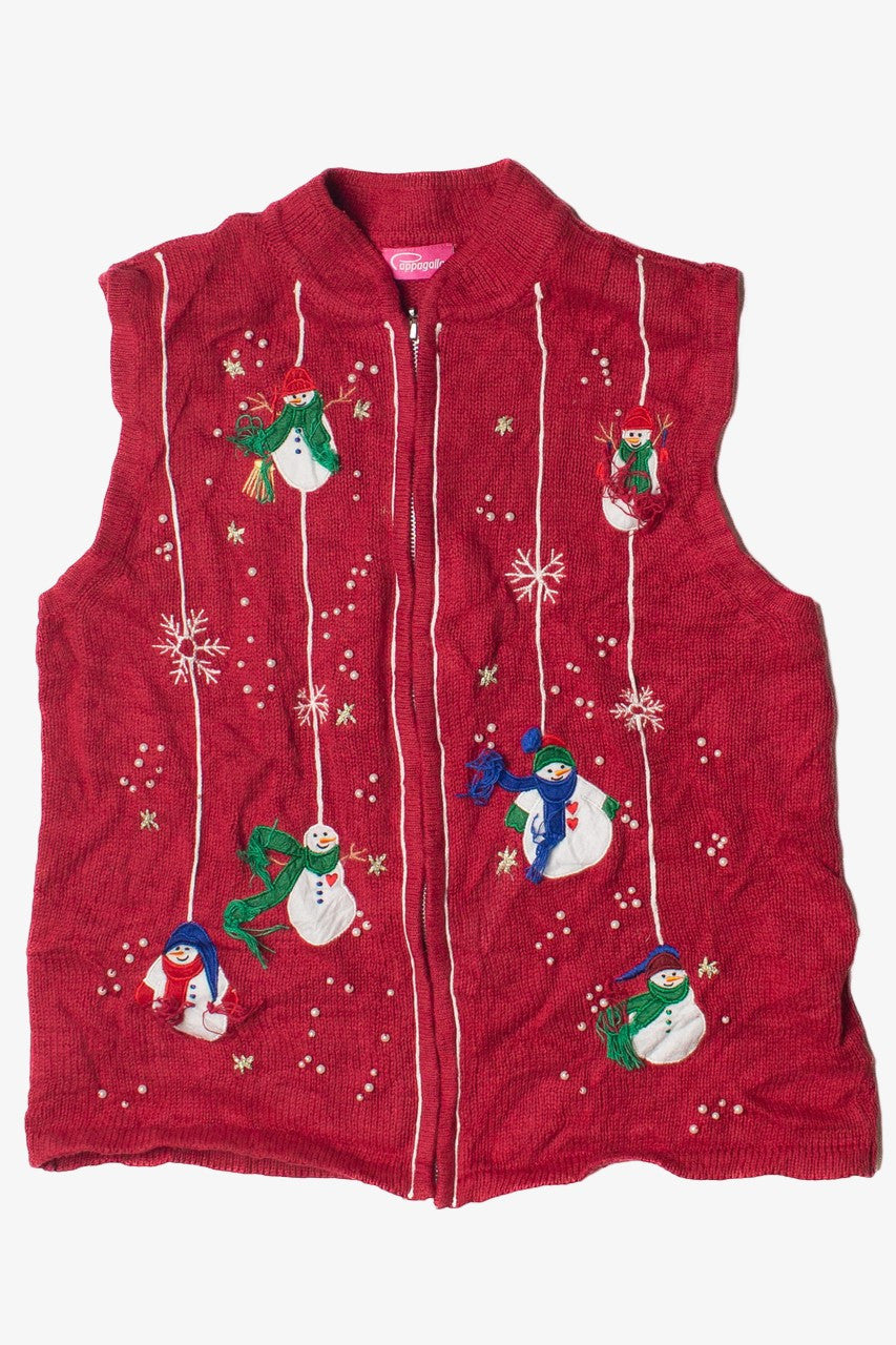 Happy Snowmen Ugly Christmas Sweater Vest 60819
